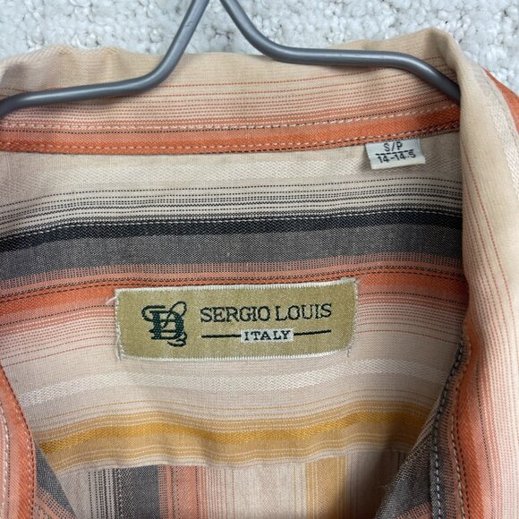 Sergio Louis Italy Long Sleeve Button-front Shirt Men S Aztec Stripes Western - Picture 6 of 13